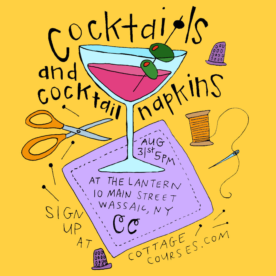 Cocktails & Cocktail Napkins at The Lantern | Aug 31, 5pm